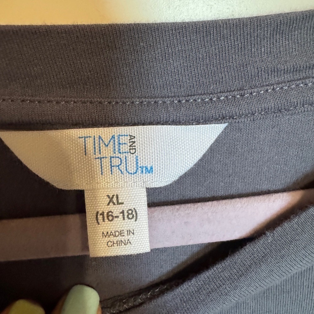 Time and Tru Women Size 16/18 XL Gray Ruffle Sleeve Tunic Dress - Picture 4 of 6